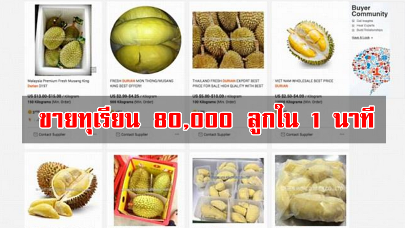 ความคิดเห็นชาวเวียดนามหลังเว็บไซต์ Tmall ขายทุเรียนไทยได้ 80,000 ลูกใน 1 นาที 