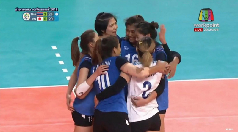 นักตบสาวไทยเอาชนะญี่ปุ่น 3-0 ศึกเอเชียนเกมส์